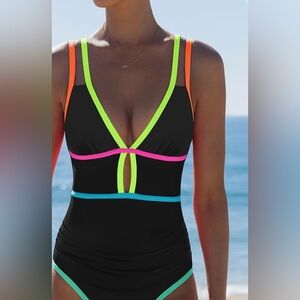 Brand new!! Popvil One Piece Colorful Women's Swimsuit